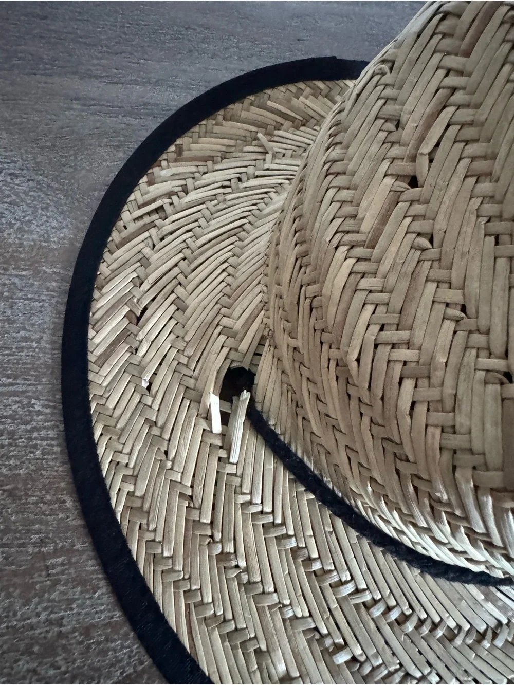 Binky Straw Hat - Natural with Black Trim